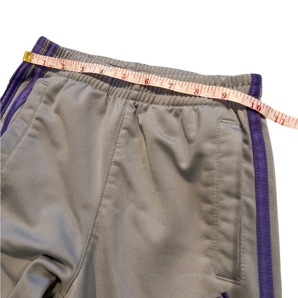 Adidas Girls work out athletic lounge pants grey gray with purple stripe 6X. - Picture 8 of 12
